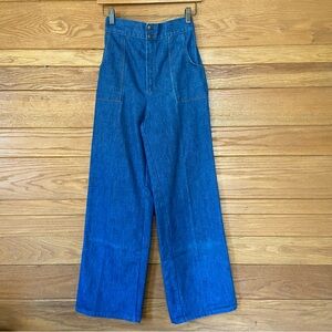Vintage 70s Sears Jeans That Fit elastic waist wide leg jeans